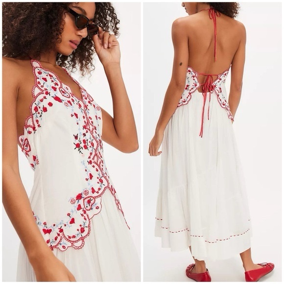 Free People Dresses & Skirts - Free people Valenciana Midi Dress - Ivory Combo NWOT